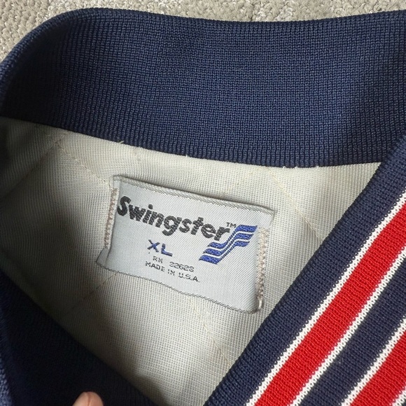 Vintage Swingster Satin Twins Button Down Made In USA Blue Jacket Mens XL - Picture 2 of 11